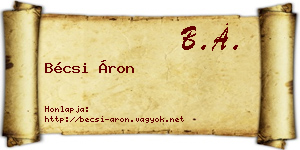 Bécsi Áron névjegykártya