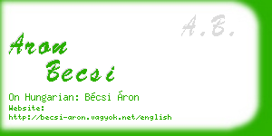 aron becsi business card