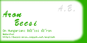 aron becsi business card